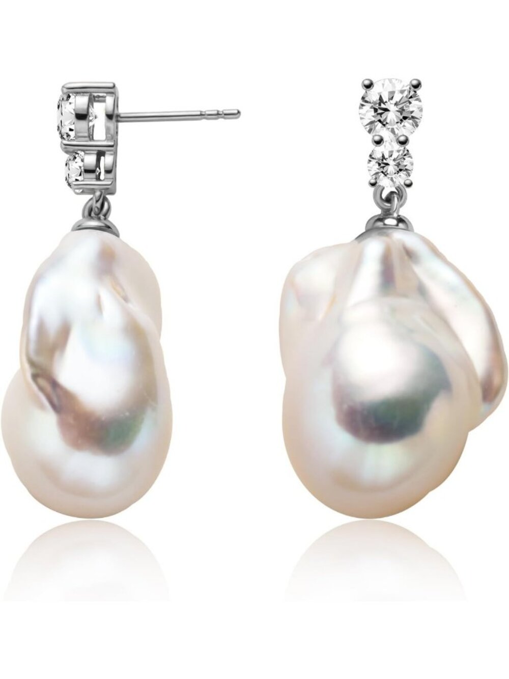 Elegant S925 Sterling Silver Baroque Freshwater Pearl Drop Earrings for Women